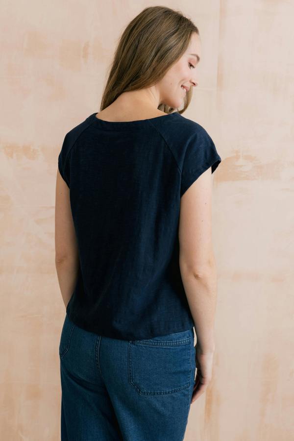 Lily & Me Tidal Organic Cotton T-Shirt Navy