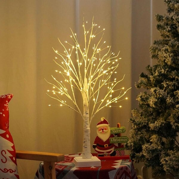smartbies 144 Pre Lit Birch Twig Christmas Tree With Lights Christmas Decoration