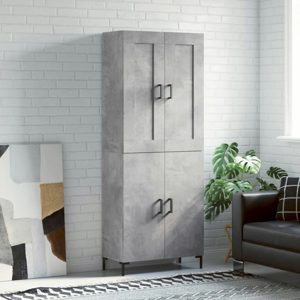 Berkfield Highboard Concrete Grey 69.5x34x180 cm Engineered Wood