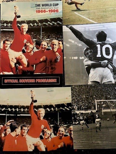 Soccerbid 1966 World Cup photos, Tour brochure and Signed Geoff Hurst 3rd goal image
