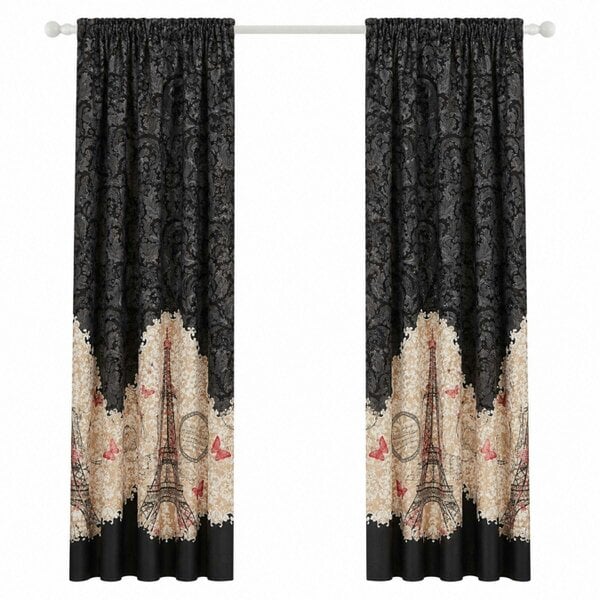 Smart Living Oooh La La Curtain - Black - 66"x72"