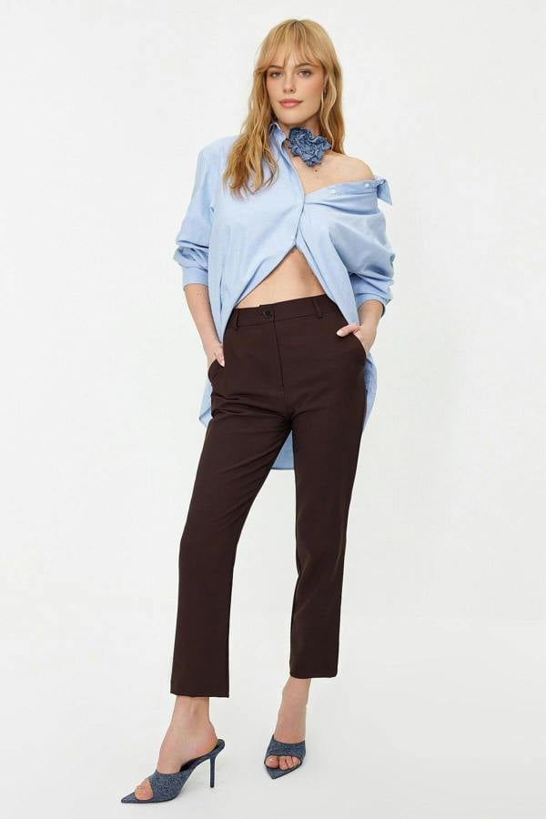 WOVCOR Basic Cigarette Skinny Leg Woven Trousers
