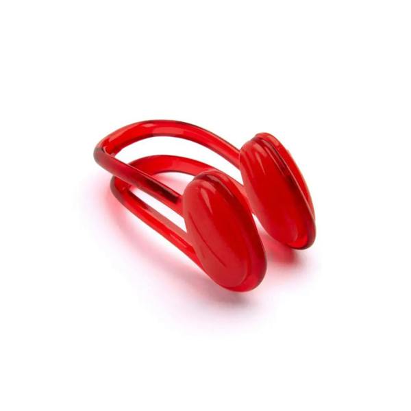 Red translucent Speedo Universal Nose Clip with glossy finish