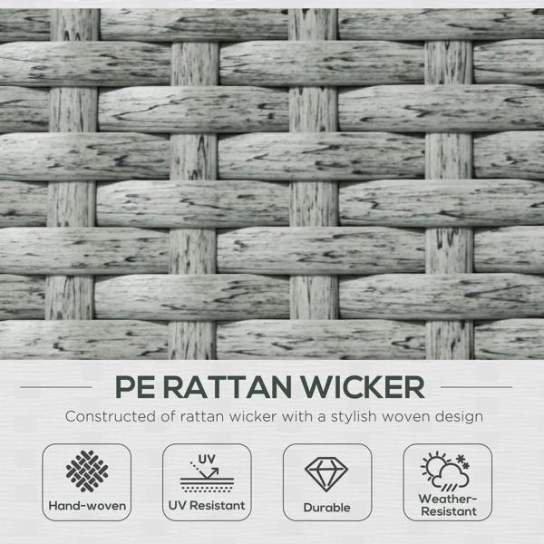 Light gray PE rattan wicker weave texture panel