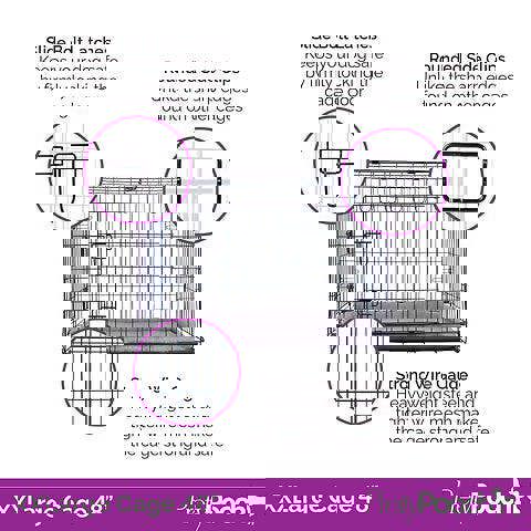 ProKleen Pretty Pooch Dog Crate XXL Cage Puppy Cat Pet Training Tray Double Door and Bed With Two Cloths