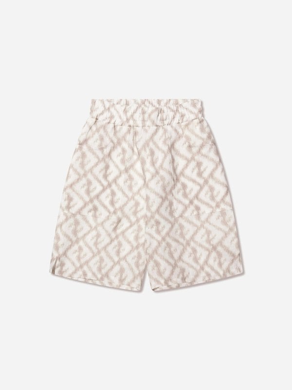 Fendi Kids Fendi Boys FF Logo Linen Shorts in Ivory