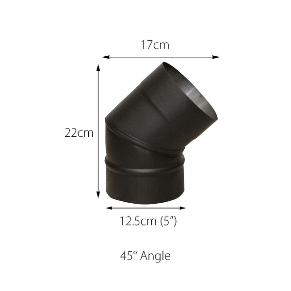  Royal Fire™ Flue Pipe 45 Degree Elbow Bend for 5" inch (125mm)