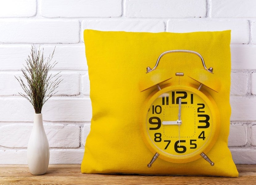 Warren Reed Yellow Alarm Clock Cushions