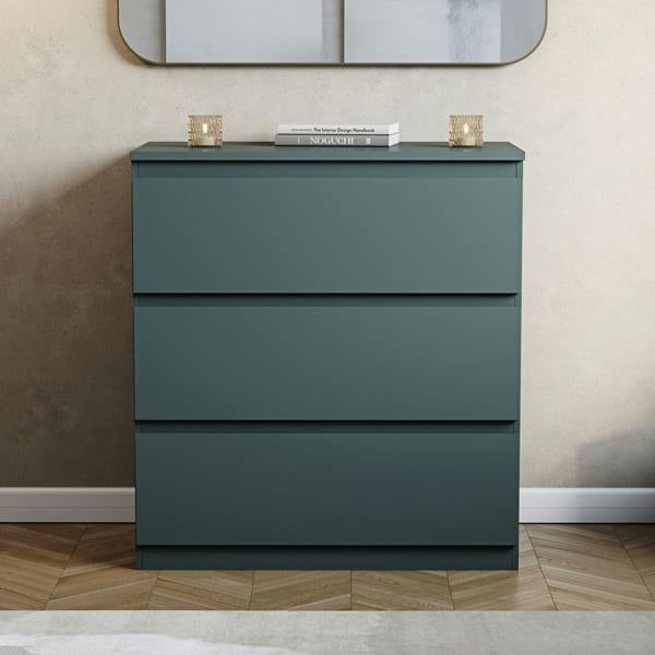 Vida Designs Denver 3 Drawer Chest, Black