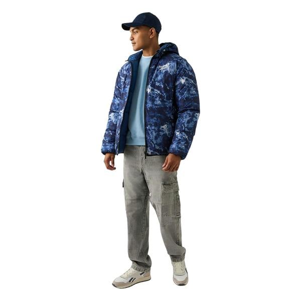 Reebok Mens Colour Block Reversible Puffer Jacket - Blue - 