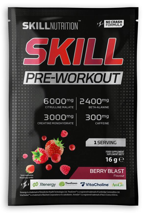 Skill Nutrition Skill Pre-Workout, Berry Blast - 16-16.5g (1 serving)