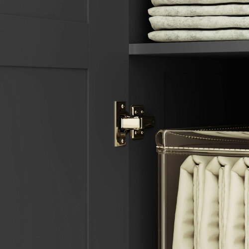 Wyld Haus Corarani Wooden Black 2 Door Wardrobe With Hanging Rail Internal Shelving