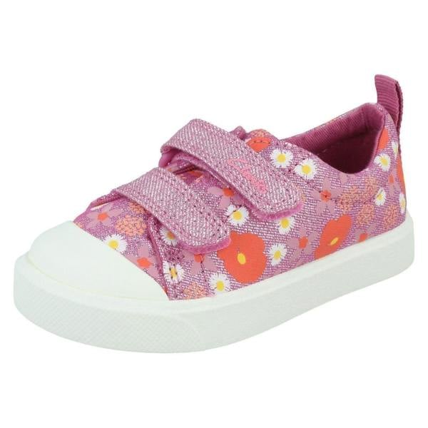 Clarks Girls Clarks Pattern Detailed Canvas Shoes City Bright