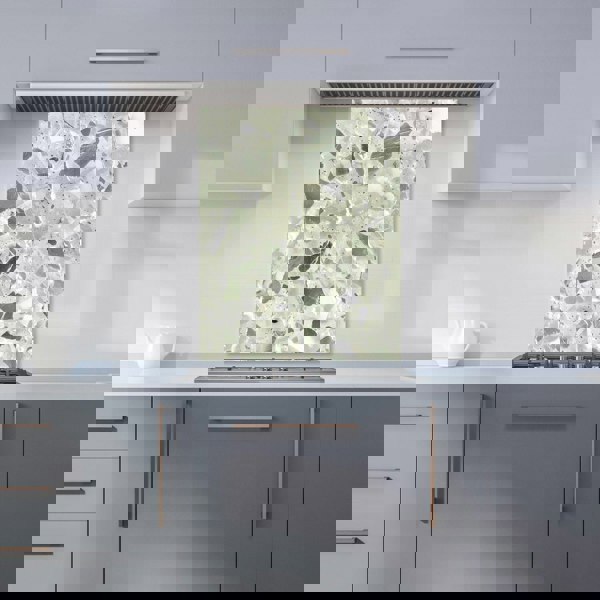 Warren Reed - Designer Sage Green And White Quartz Effect Kitchen Splashback