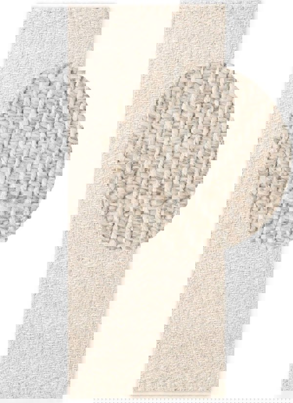 The Rugs Majoli Natural White Herringbone Wool & Jute Rug