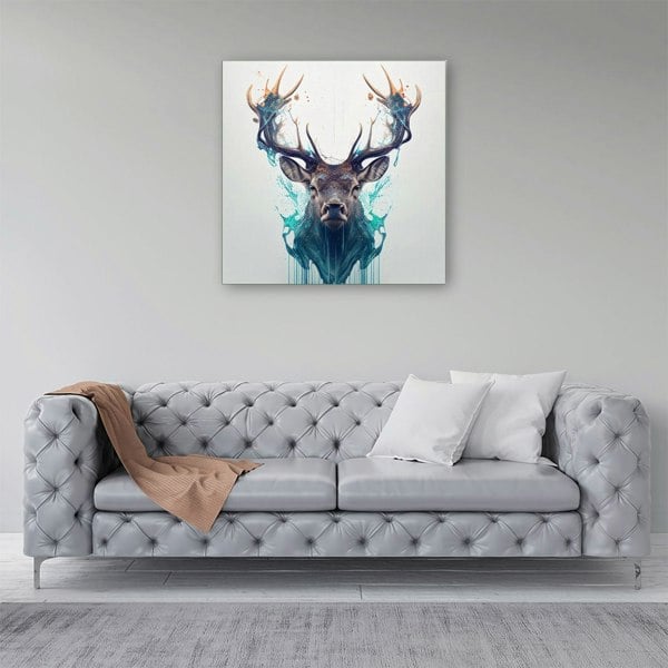 Warren Reed Stag Face Splashart Canvas