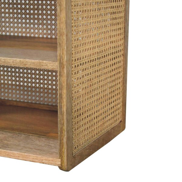 Wyld Haus Orta Natural Mango Wood T-Bar Bedside Table with Drawer