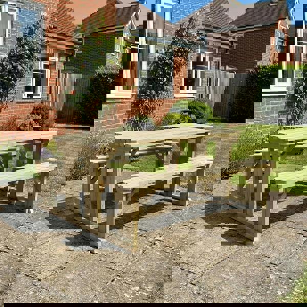 Arbor Garden Solutions Abies Rounded Picnic Table and Benches Set