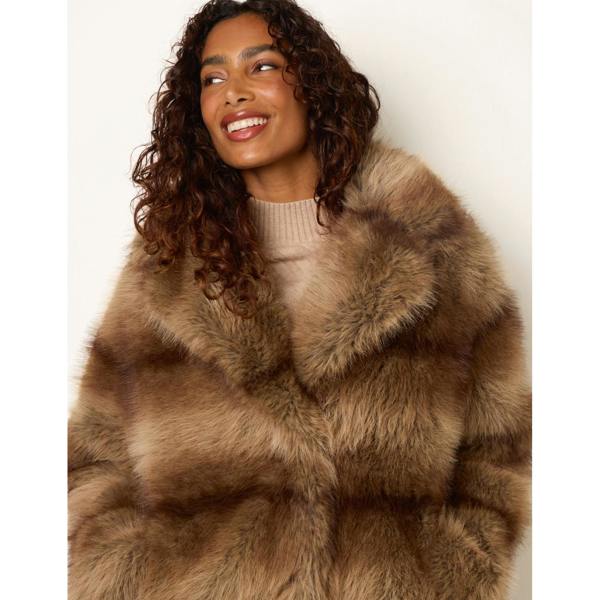 Blue Vanilla Faux Fur Short Coat