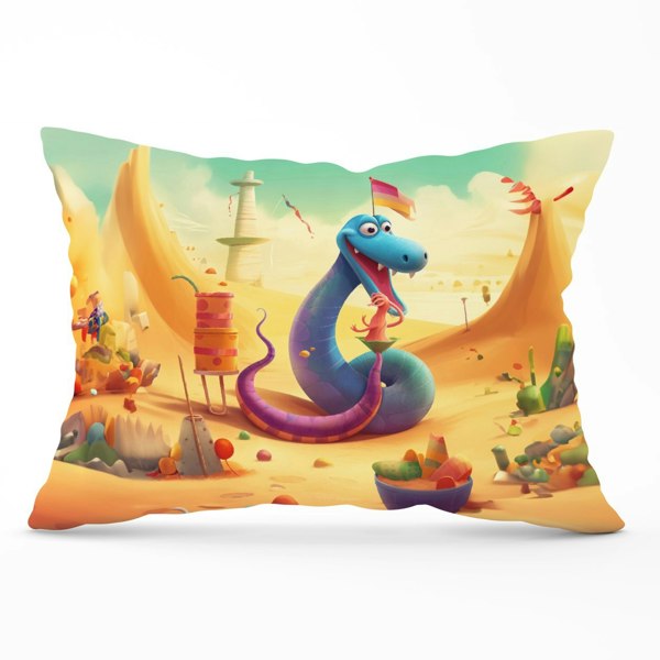 Warren Reed Snake On A Beach Holiday Cushions