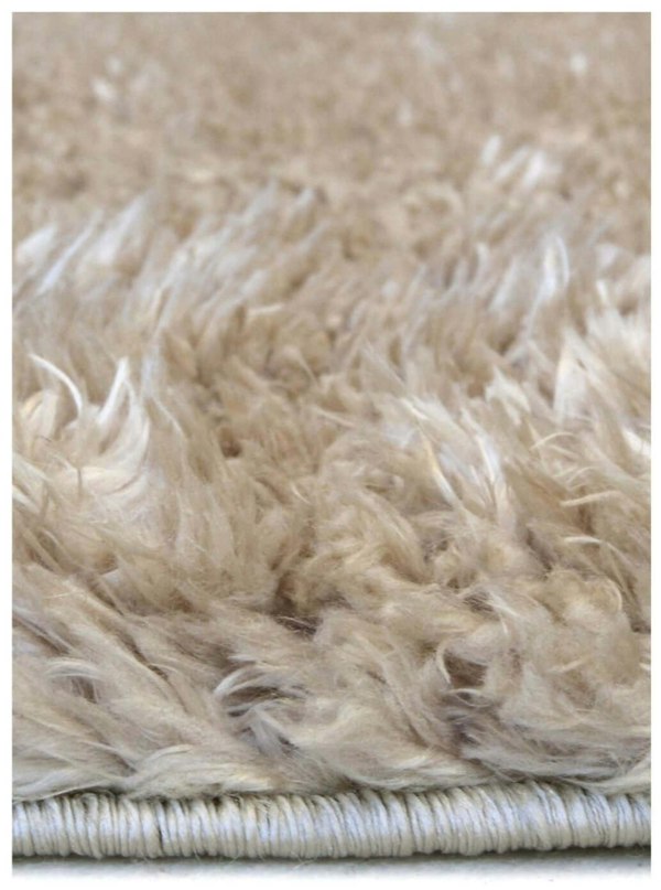 Solid Design Shaggy Rug for Living Room in Natural – The Rug