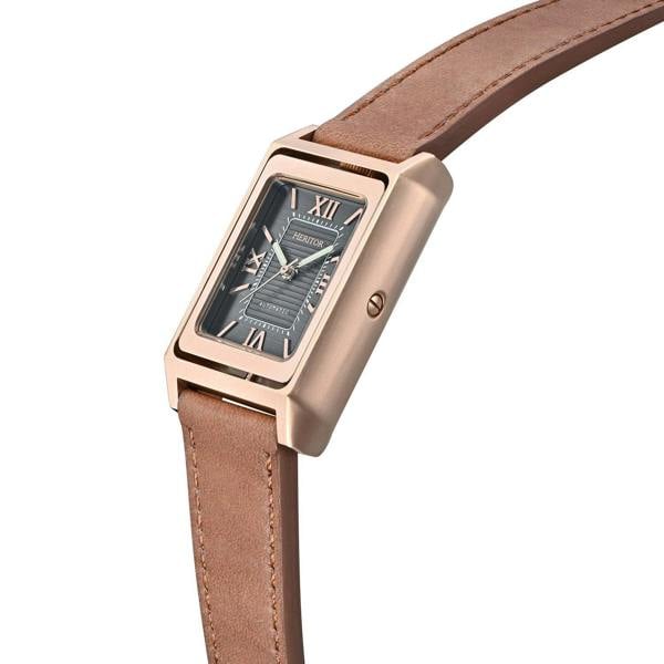 Heritor Automatic Esteban Leather Band Watch - Rose Gold/Brown - HERHS4205