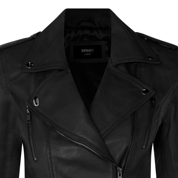 Infinity Leather Womens Leather Brando Biker Jacket - Orlando