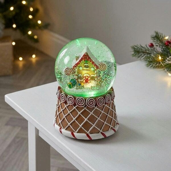 Garden Greatness Musical Gingerbread House Scene Snowglobe