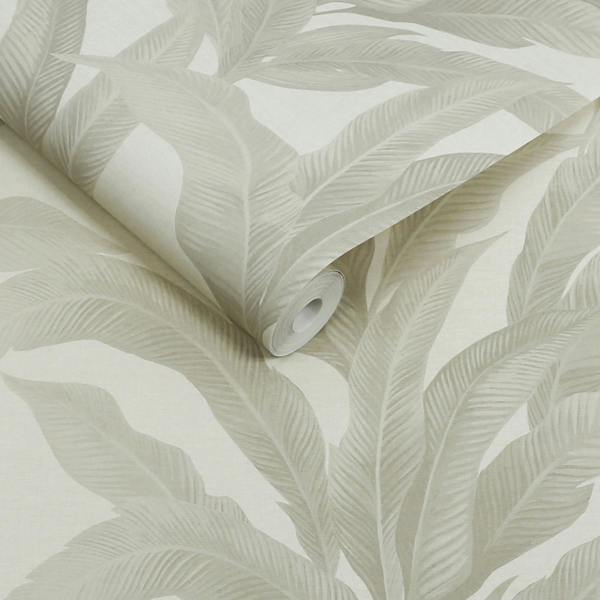 Next Palm Print Linen Look Wallpaper