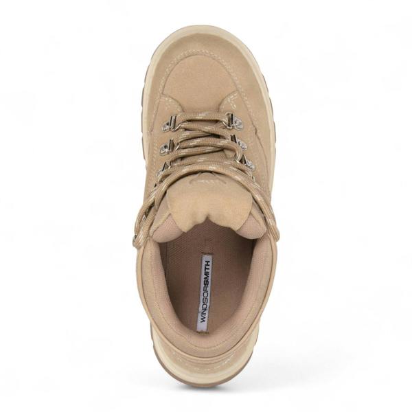 Windsorsmith Womens Sand Brown Suede Chunky Platform Sneakers Trainers - Ultimatum