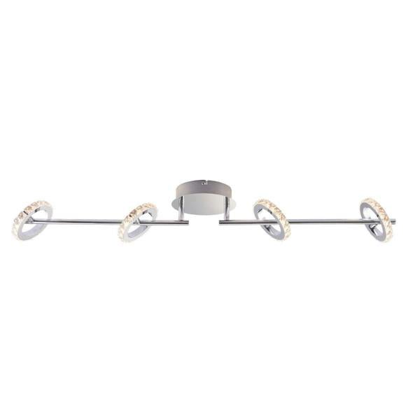 Pagazzi Lighting Alexa 4 Spot Polished Chrome & Crystal LED Ceiling Bar