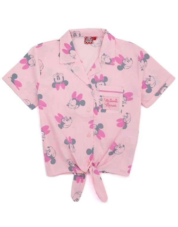 Disney Girls Pink Minnie Mouse Short Sleeve Long Leg Pyjama Set
