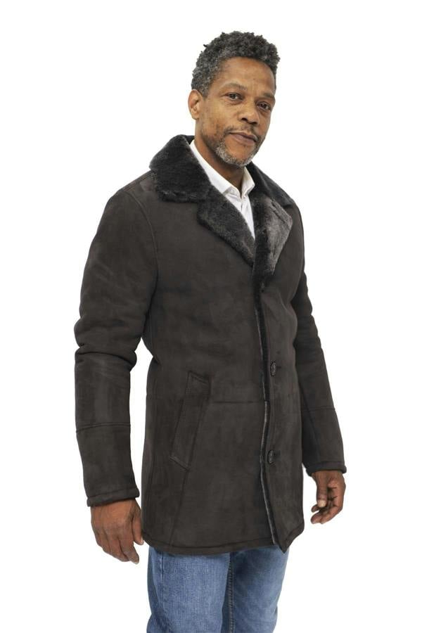 Infinity Leather Mens Sheepskin Classic Car Coat-Littlehampton