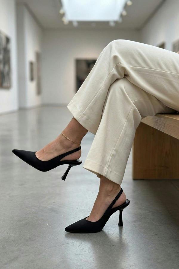 ikrush Sloane Satin Pointed Toe Slingback Heels