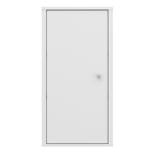 Furniture To Go Ipsarion Hanging Cupboard with 1 Door & Silver Handle in White