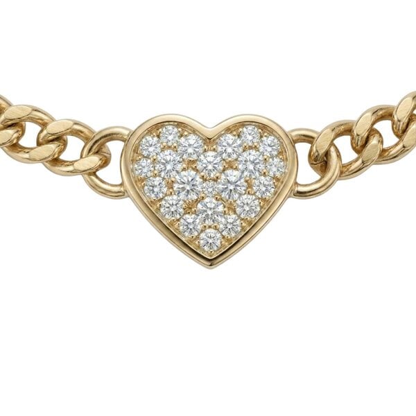 BLOOMTINE Loves Frequency™ 18K Solid Gold Diamond Heart Choker Necklace