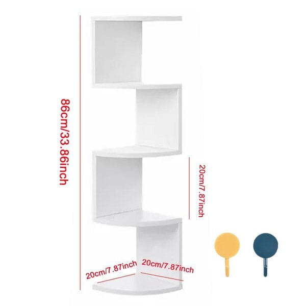 Havendro 5 Tier Floating Corner Shelves Wooden Storage Display Shelf Units Wall Mount