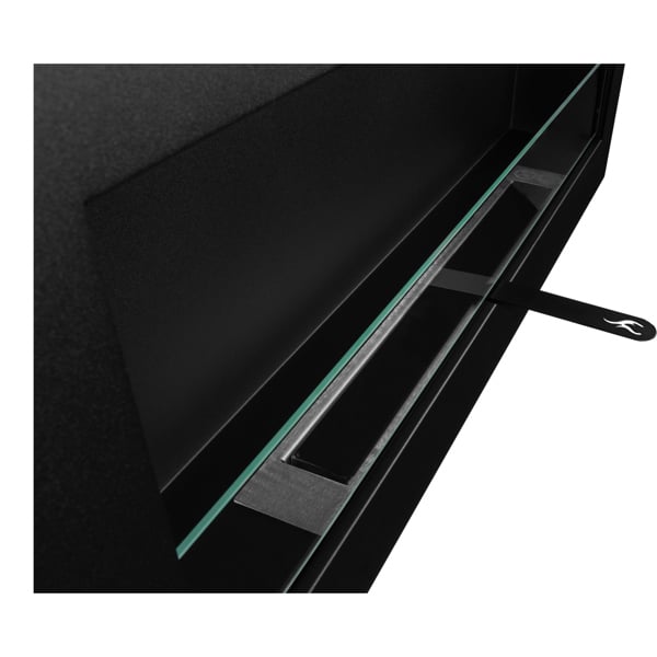 BIOFireplacesGMT Biofireplace Modern Wall Mounted Fireplace 900x400 Black Structural Matt with Glass
