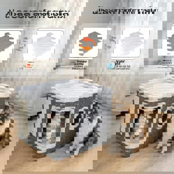 Skylos Cat House Indoor Cat Cave with Scratch Pad Fluffy Ball Cat Bed Pet House