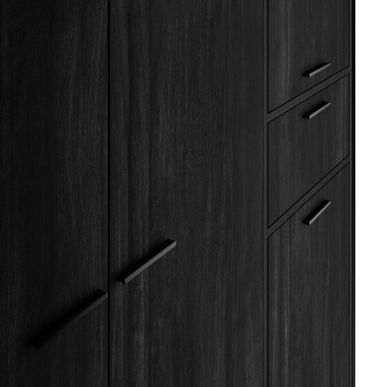 Wyld Haus Ireland Black Wood Effect 3 Door Wardrobe 1 Drawer