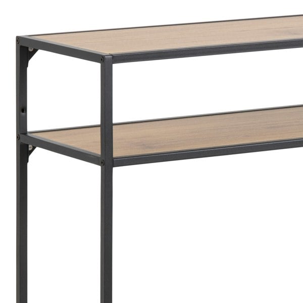 Furniture To Go Seaford Black Metal Console Table With Oak Top