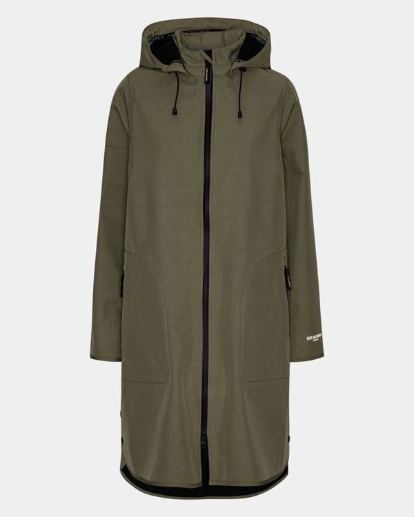 Ilse Jacobsen Rain Womens A-Line Softshell Raincoat - Army 410