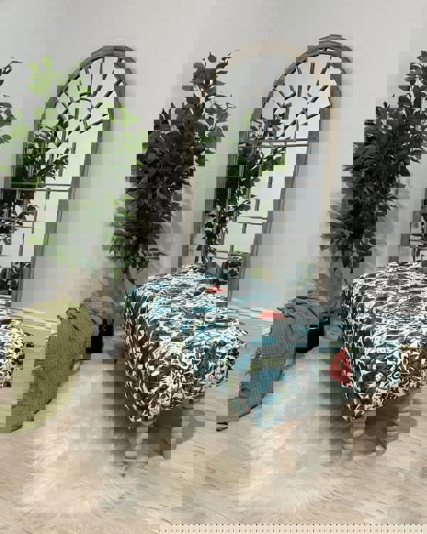 CONTACT US PREMIUM PEACOCK FOOTSTOOL GREEN FLORAL POUFFE FOOTREST TABLE - ISTOOLS