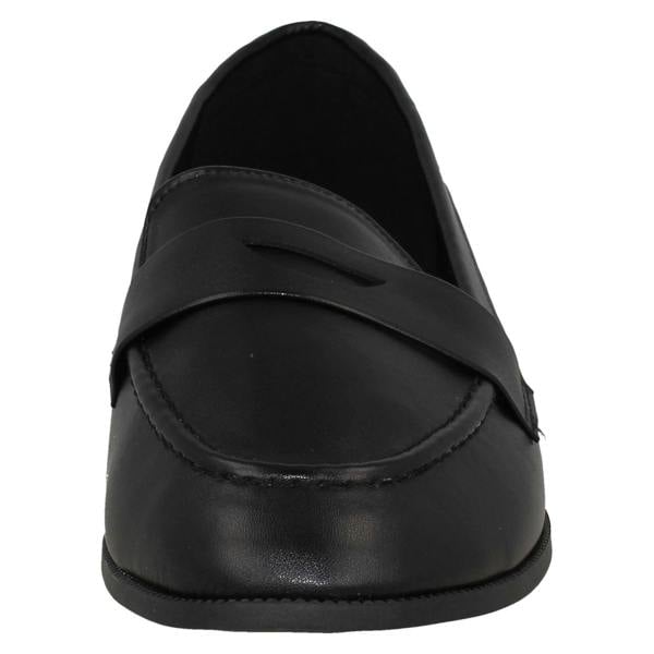 Spot On Ladies Spot On Flat Loafer Saddle Trim Wide Fit Shoes F80561