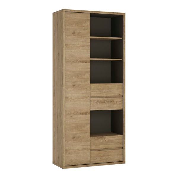 Furniture To Go Shetland Tall Wide 1 Door 4 Drawer Bookcase