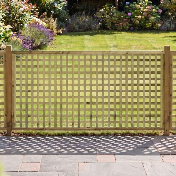 Premier Garden Supplies Urban Square Fence Panel Topper 6ft x 1-3ft Garden Trellis, Chunky Decorative Garden Lattice, Treated - Wood - 3, 4 or 5 - 4 Pack Height: 3ft x Width: 6ft (182.8cm) x 4 Pack