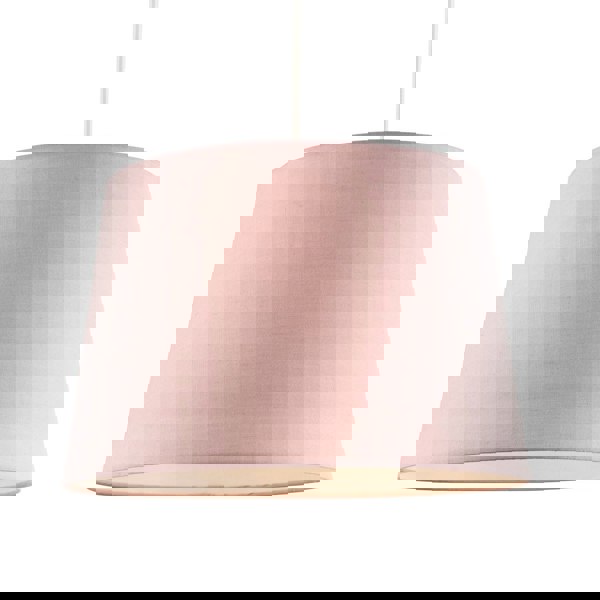 Blush Pink Cotton Fabric 12inch Drum Lampshade with White Cotton Inner Image 2