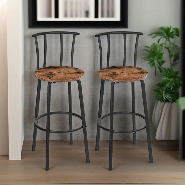 Rafaelo Mobilia Set of Breakfast Bar Stools with Footrest