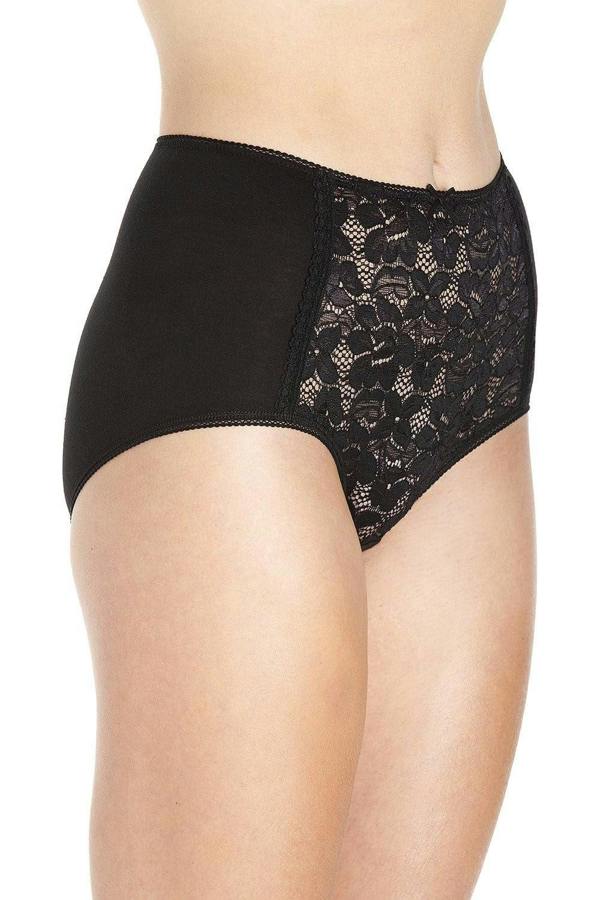 Womens 3 Pack Lace Front Full Briefs