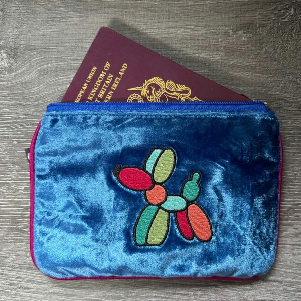 Earth Squared Silk Velvet Balloon Sausage Dog Dachshund Purse
